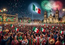 Todo listo en el zócalo para el grito de independencia Imagen ilustrativa generada por IA